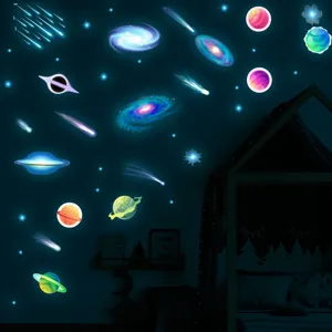Leuchtende Galaxie Wandaufkleber leuchtende Sterne und Planeten Kinderzimmer Deko