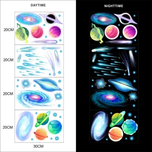 Leuchtende Galaxie Wandaufkleber Set, leuchtende Sterne und Meteore für Kinderzimmer.