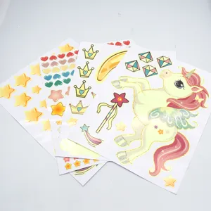 Chambre d'enfants mignon licorne étoile cœur stickers muraux ensemble déco pour.