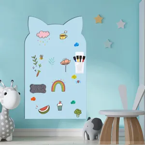 Kinderzimmer magnetische Whiteboard Wandaufkleber, niedliches Katzenohren Design mit bunten.