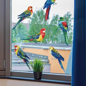 Adesivi per finestre statici colorati anti-collisione in PVC per decorazione di vetri