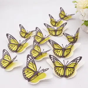 3D holle parel papier vlinder muurstickers voor thuisdecoratie feest 12 stuks