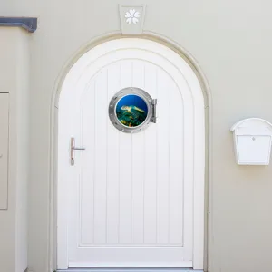 Decorative ocean animal porthole wall sticker fake window fridge sticker decal home decor