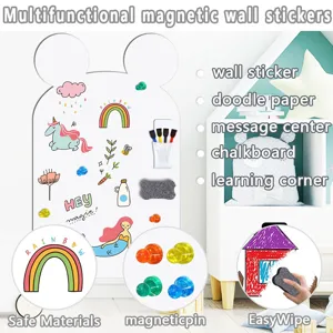 Multifunktionale magnetische Wandaufkleber Tafel Doodle Papier Set für Kinderzimmer