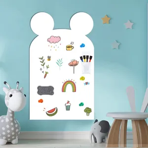 Kinder magnetische Whiteboard-Aufkleber mit süßen Bärenohren und bunten Magneten für Zimmerdekor.