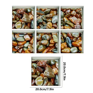 Anti slip bathtub stickers 3d pebble pattern waterproof bathroom floor tile decals 20x20cm