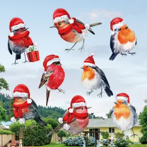 Pellicola per finestre statica di Natale, grazioso adesivo in vetro PVC con uccello pettirosso.