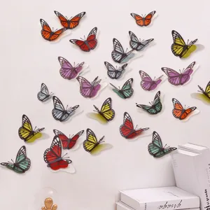 3D Vlinder Muurstickers Parelmoer Papier DIY Feest Huis Woningdecoratie Muurstickers
