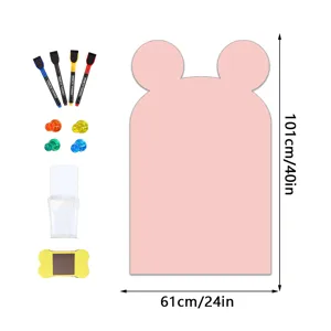 Rosa magnetische Whiteboard-Aufkleber für Kinderzimmer Wanddekoration mit Stiften