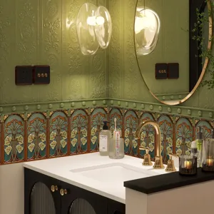 Adesivo murale piastrelle smaltate retro impermeabile autoadesivo decorativo per cucina bagno
