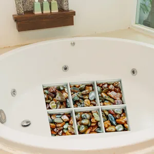 Anti-slip bathtub stickers pebble pattern waterproof safety treads for bathroom shower tub floor