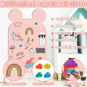 Kinder magnetisches Wandaufkleber Set mit Kreidetafel und Malpapier für tolle Kinderzimmer Deko.