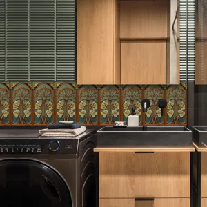 Adesivo per piastrelle retro vintage impermeabile carta da parati per cucina bagno