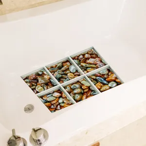 Anti-slip bathtub stickers pebble pattern waterproof safety shower treads for home bathroom.