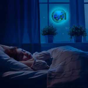 Luminous porthole wall sticker glowing ocean world window decal for kids bedroom decor