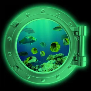Luminous porthole wall sticker marine animal glowing decor removable vinyl decal for home room