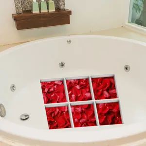 Anti slip bathtub stickers frosted non slip decals with red rose petals for bathroom safety and decor