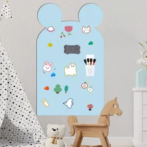 Kinderzimmer magnetische Whiteboard Wandaufkleber mit niedlichen Cartoon Motiven und Stiften