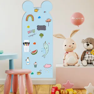 Kinder magnetische Whiteboard Aufkleber Detailansicht, blaues Bären Design mit niedlichen Motiven.