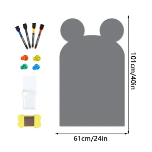 Magnetische Whiteboard Wandaufkleber Micky Form Planer mit Stiften fuer Kinderzimmer