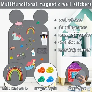 Multifunktionale magnetische Wandaufkleber fuer Kinderzimmer, Doodle-Papier und Tafel.