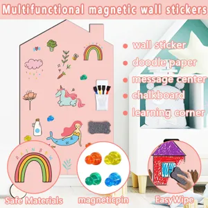 Multifunktionale magnetische Wandaufkleber für Kinderzimmer, Memotafel und Lernbereich.