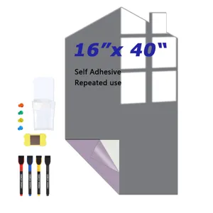 Hausfoermige magnetische Whiteboard-Aufkleber 16x40 selbstklebend wiederverwendbar mit Stiften