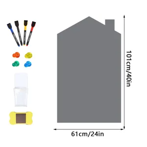 Hausförmiger magnetischer Whiteboard-Aufkleber für Kinderzimmer mit Stiften und Magneten 101x61cm