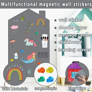 Detailansicht des multifunktionalen magnetischen Wandaufklebers mit niedlichen Motiven.