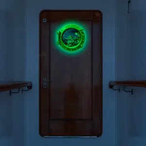 Luminous porthole wall sticker marine animal glow in the dark door home decoration decal.