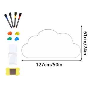 Wolke Magnetische Weißwandtafel Aufkleber Set mit Stiften für Kinderzimmer Wanddeko
