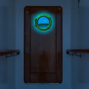 Luminous porthole wall sticker glow in the dark ocean view fake window home decor decal