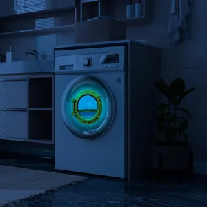 Glow in the dark ocean porthole wall sticker for washing machine refrigerator home decor.