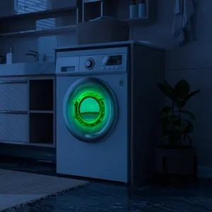 Detailed view of the luminous porthole window sticker showing vibrant ocean underwater scenery.