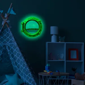 Glow in the dark porthole wall sticker ocean view window decal for kids room decoration
