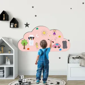 Kinder magnetische Whiteboard Wandaufkleber, rosa wolkenförmige Tafel für Kinderzimmer Dekor.