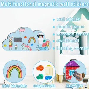 Multifunktionale magnetische Wandaufkleber für Kinderzimmer, Malpapier und Tafel.