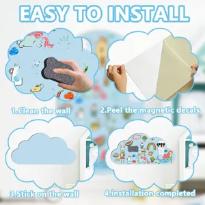 Magnetische Wolken Wandaufkleber für Kinderzimmer, einfache Installation Whiteboard Aufkleber.