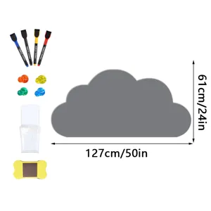 Wolkenform magnetische Whiteboard Wandaufkleber mit Stiften Magneten und Tafellöscher.