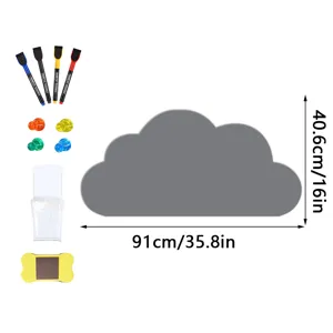 Magnetischer Wolken Whiteboard Aufkleber mit Stiften Magneten für Kinderzimmer 91x40cm