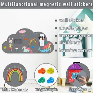 Detailansicht der multifunktionalen magnetischen Wandaufkleber mit niedlicher Wolkenform.