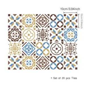 Retro mosaic tile sticker detail showing vintage geometric pattern and clear print quality.