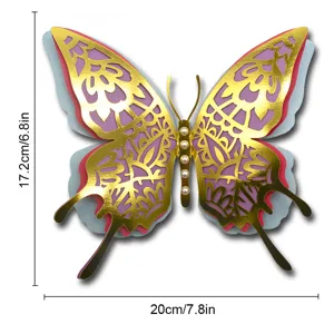 3D holle vlinder muursticker vier lagen parelmoer papier feest decoratie item