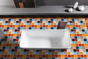 3D mosaic tile stickers waterproof self adhesive PVC wall stickers for home decor bathroom DIY