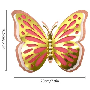 3D Hollow Butterfly Wall Sticker Pearl Glitter Four Layer Home Wedding Party Decoration