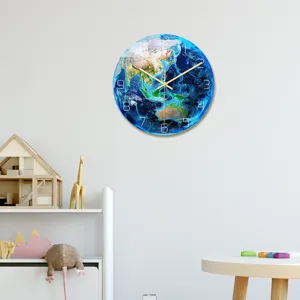 Orologio da parete terra in acrilico luminoso, ideale per decorazione camera da letto e studio.