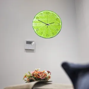 Creative lime slice acrylic wall clock for living room bedroom office modern home decor