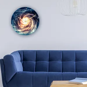 Reloj de pared acrílico galaxia movimiento silencioso dormitorio sala de estar decorativo hogar