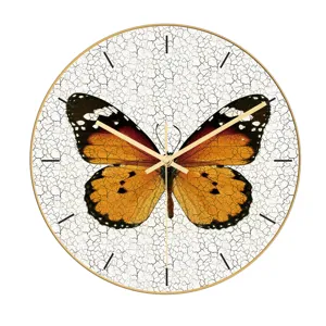 Orologio da Parete Moderno in Acrilico Movimento Silenzioso Motivo Farfalla Screpolata Per Soggiorno Ufficio Decorazione Casa