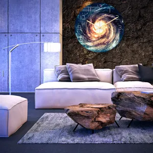 Moderno reloj de pared galaxia con movimiento silencioso, reloj acrílico decorativo salón.